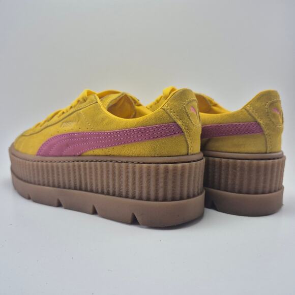 PUMA Fenty x Cleated Creeper Suede Yellow/Pink Platform Shoes Womens Size 7.5 - Picture 11 of 12